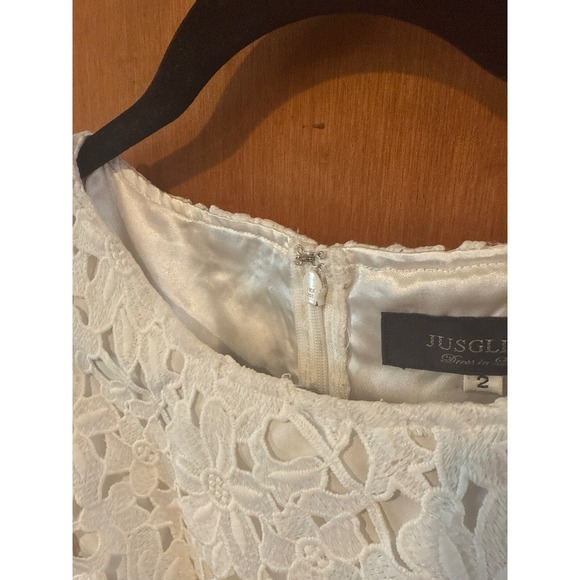 Jusglitty dress lace appliqué ivory 3/4‎ sleeve size 2 Japan - Picture 6 of 12